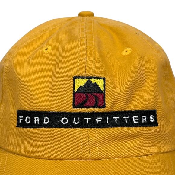 Vintage Ford Outfitters Strapback Dad Hat Burnt Yellow Adult Hook & Loop Cap New - Picture 2 of 9